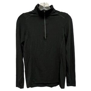 SNOW ANGEL Women’s Black Half Zip Soft Modal Athleisure Pullover, Size Small